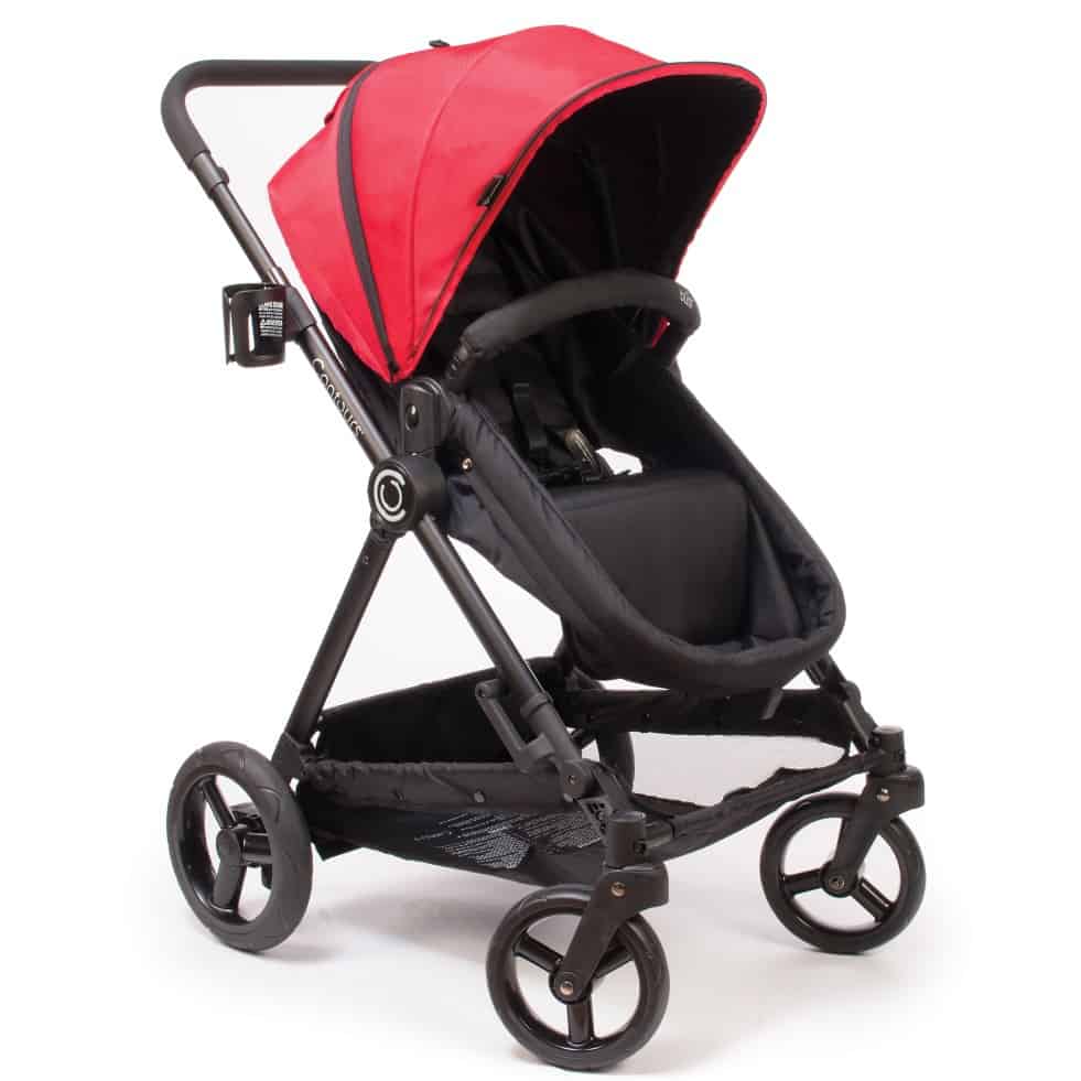 This 4-in-1 stroller comes with a removable infant carrier for greater versatility.