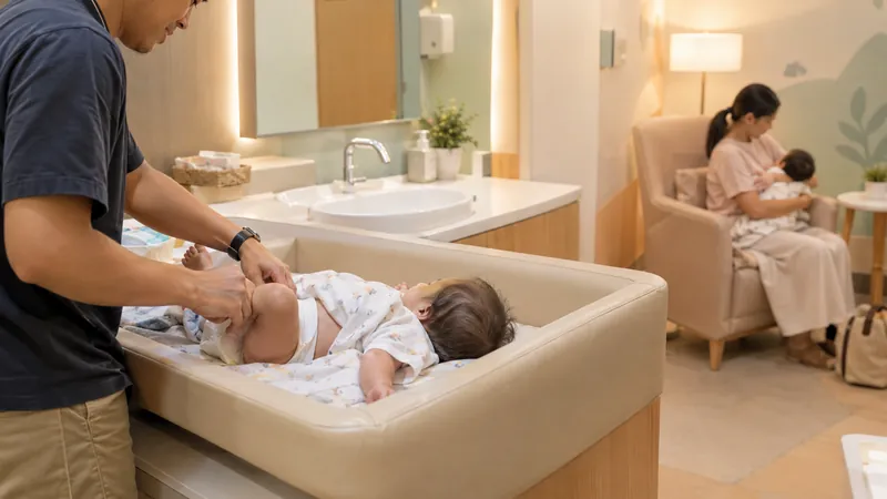 Illustration of a generic mall parents' room with a changing counter, not the actual IOI City Mall room