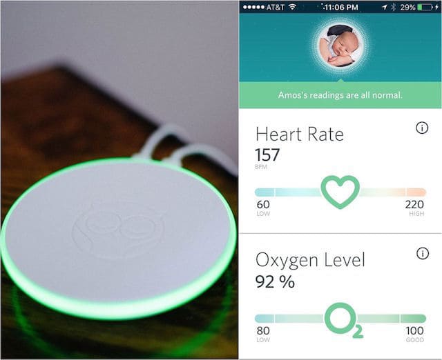 The Owlet app will display the oxygen level and heart rate of your baby. - Owlet Baby Monitor Review | Baby Journey