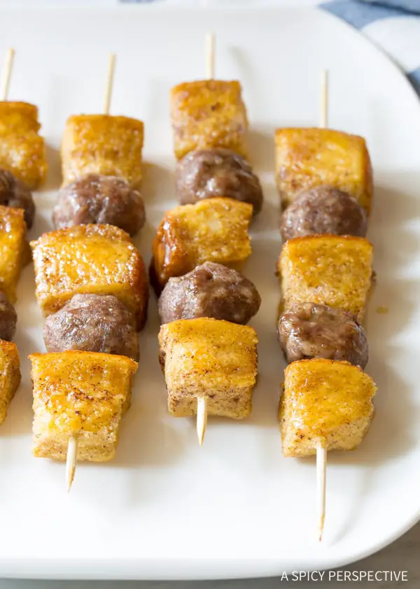 Sumptuous French Toast Sausage Breakfast Kebabs Recipe