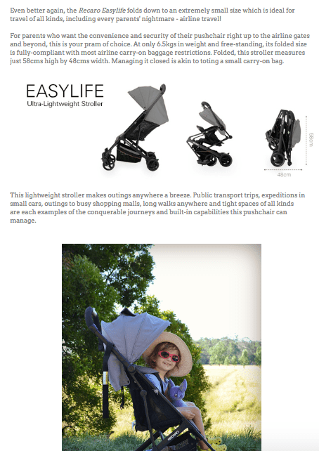 recaro easylife stroller review