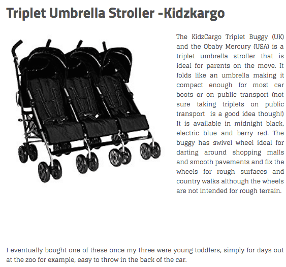 kidz kargo triple stroller
