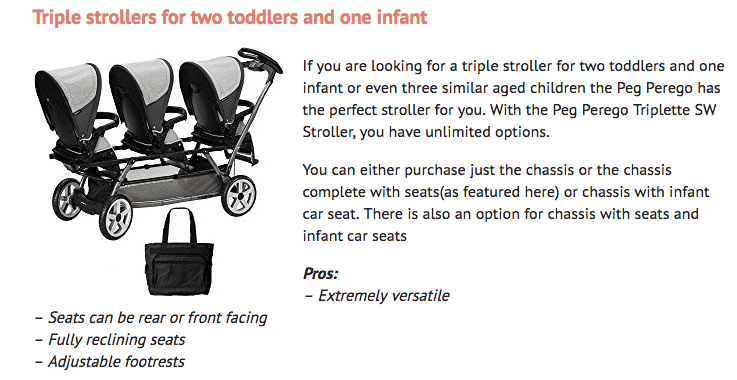peg perego triplette sw stroller