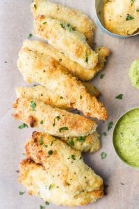 Parmesan chicken strips. -Baby-Led Weaning Chicken Recipes | Baby Journey 