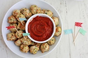 Pesto chicken veggie meatballs. -Baby-Led Weaning Chicken Recipes | Baby Journey 