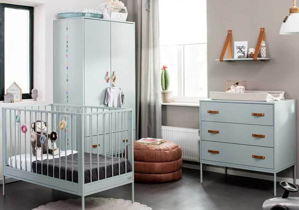 Add fun retro vibes with matching boxy furniture. - Baby Boy Nursery Ideas | Baby Journey 
