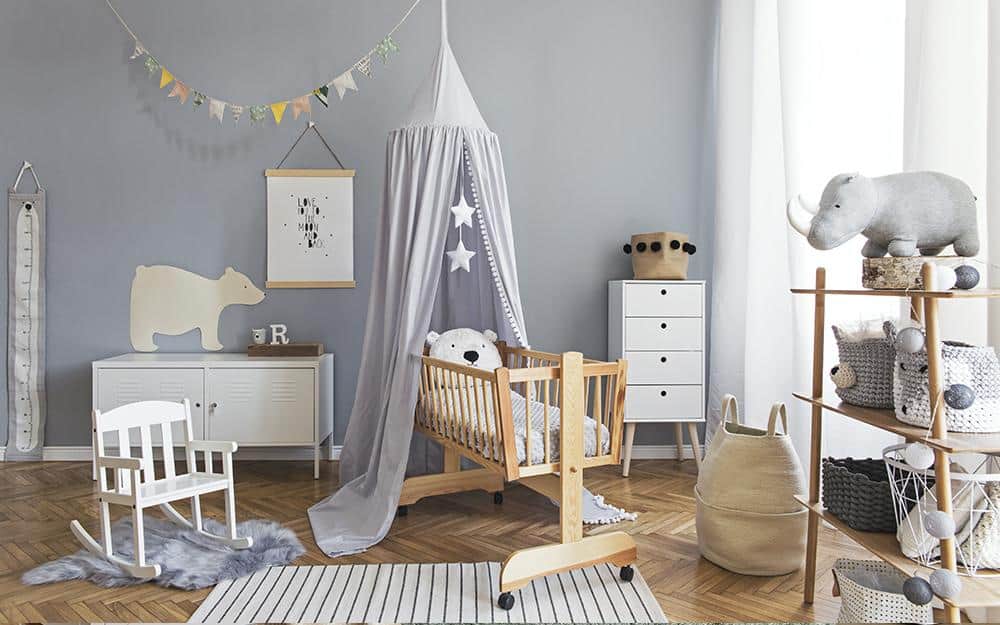 Keeping your furnishings light and mobile keeps more options open for the future. - Baby Boy Nursery Ideas | Baby Journey 