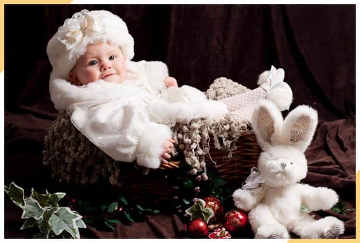here's white christmas - christmas baby portraits
