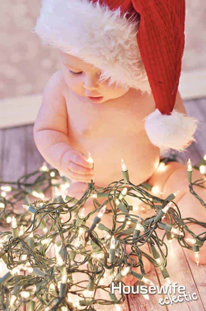 baby christmas lights picture
