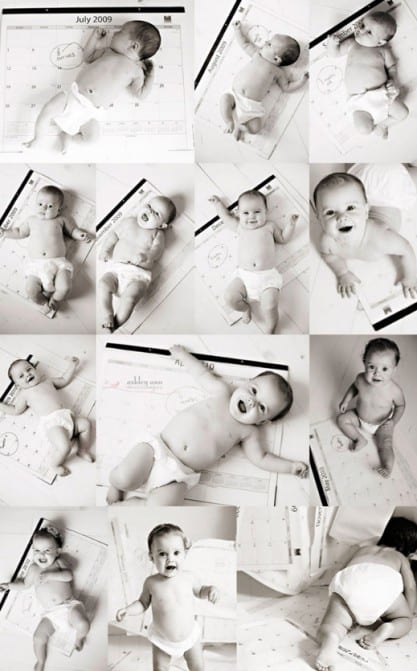 Calendar photo idea - 20 Monthly Baby Photo Ideas to Record Baby’s Milestone - Babyjourney.net