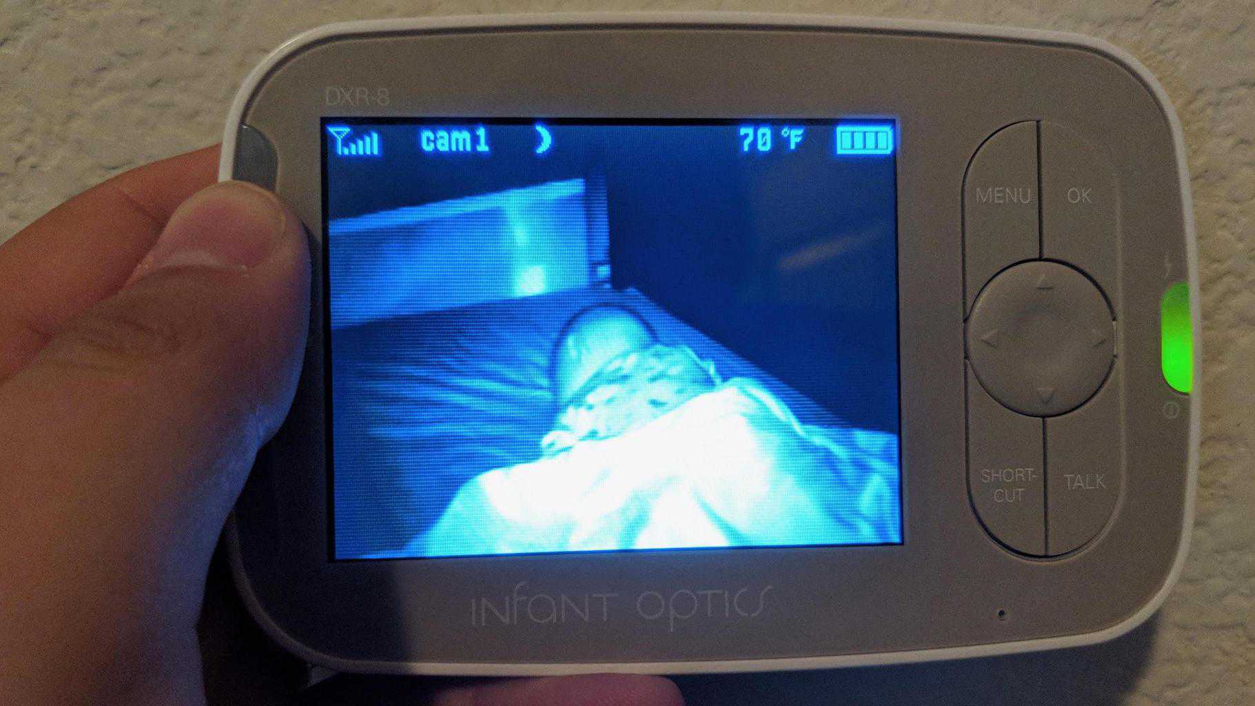 The night vision allows you to monitor your baby in dark! - Infant Optics DXR-8 Review | Baby Journey