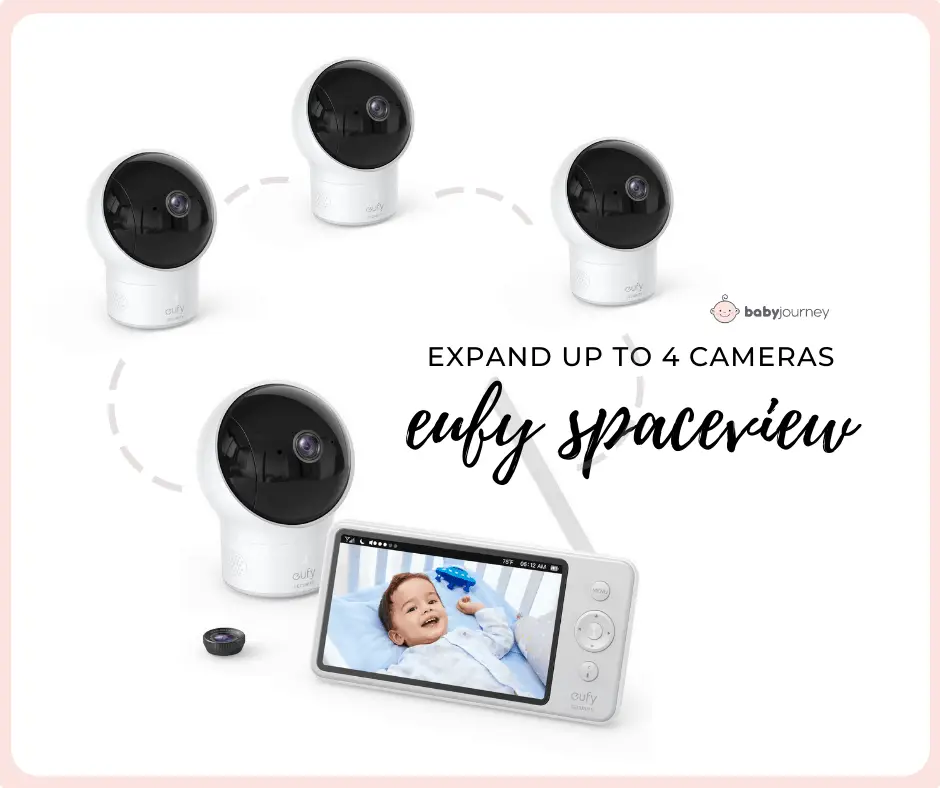 You can pair up to four cameras with the Eufy Spaceview monitor. - Eufy SpaceView Baby Monitor Review | Baby Journey 