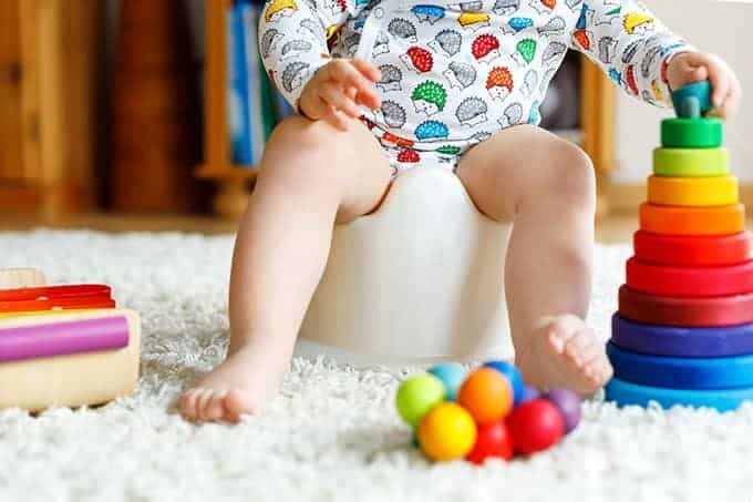 You can help the baby sit on the potty for a couple of minutes with toys or by reading some compelling stories.- When to Start Potty Training | Baby Journey