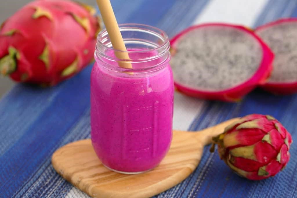 Because of the sweet flavor of dragon fruit, this smoothie will soon become every toddler's favorite drink! - 16 Irresistibly Yummy Smoothie Recipes for Kids and Toddlers | Baby Journey Blog