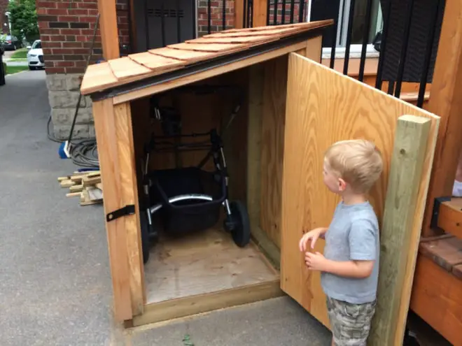 DIY Shed  |  Stroller Storage Ideas | Baby Journey
