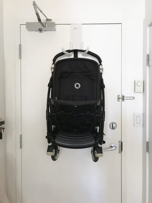 Stroller on the Door Hook | Stroller Storage Ideas | Baby Journey