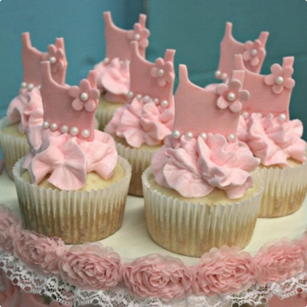 Ballerina Cupcakes - 42 Unique Baby Shower Cakes and Baby Shower Cupcakes Ideas - Baby Journey Blog