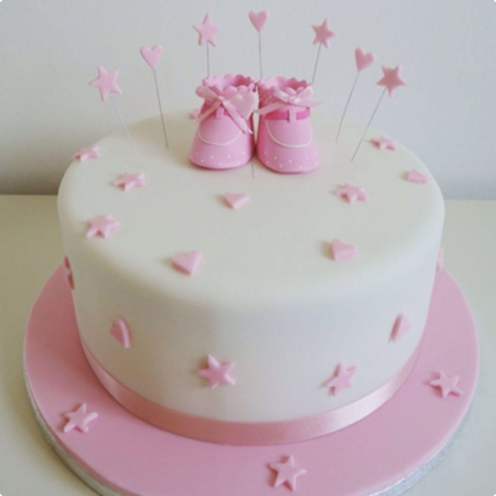 Minimalist Baby Shower Cake - 42 Unique Baby Shower Cakes and Baby Shower Cupcakes Ideas - Baby Journey Blog