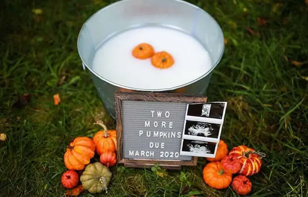 Two Little Pumpkins - 112 Baby Announcement Ideas Perfect to Grace Your Instagram | Baby Journey Blog
