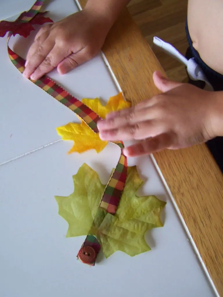 Fall Leaf Stringing | Montessori fall activities for kids | Baby Journey