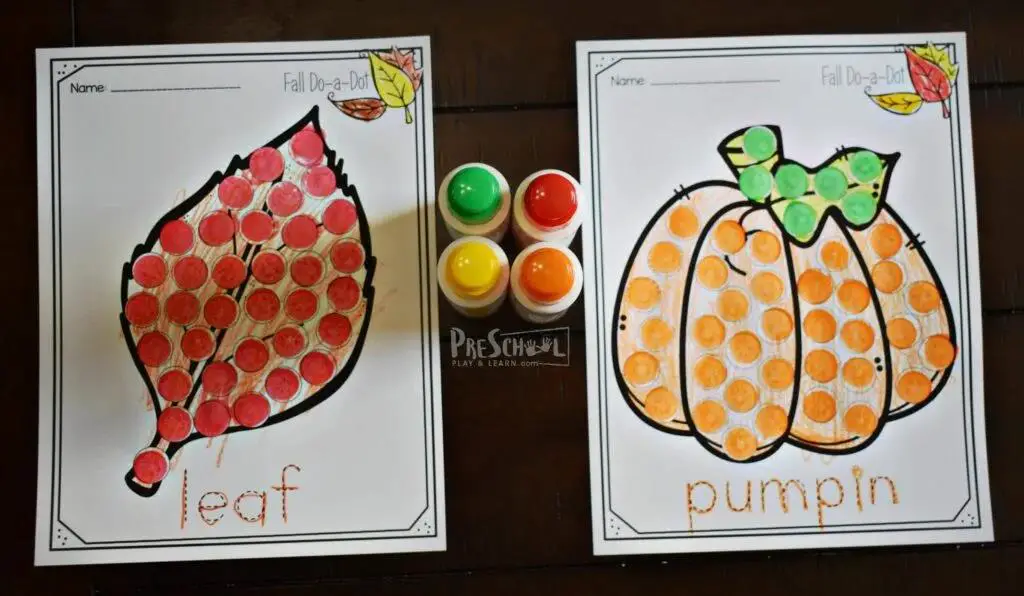 Fall Dot Painting | Montessori fall activities for kids | Baby Journey