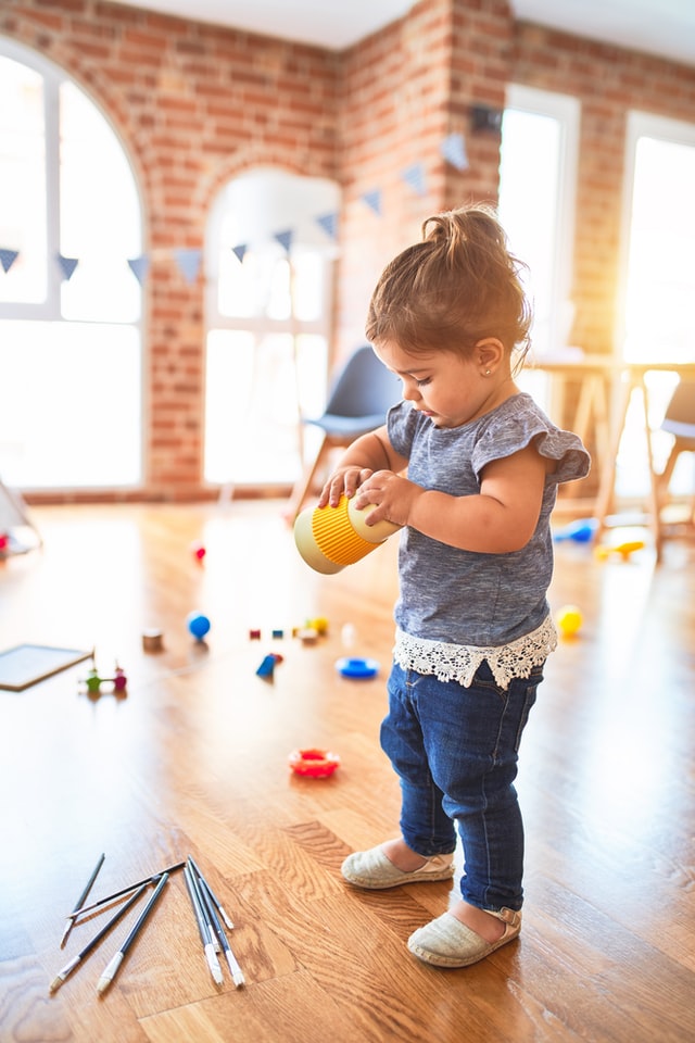 Child in Montessori Home Playroom | Montessori Playroom | Baby Journey