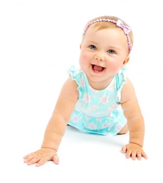 Baby climbing and smiling - Baby Journey