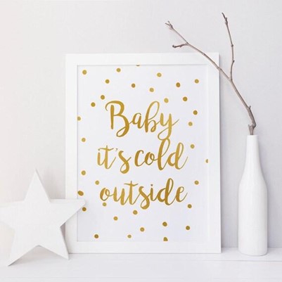 Baby It's Cold Outside Wall Art | Christmas Baby Shower | Baby Journey