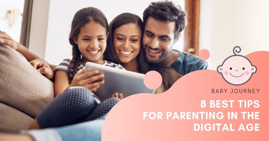 Family with technology - Best Tips For Parenting In The Digital Age featured image - Baby Journey blog
