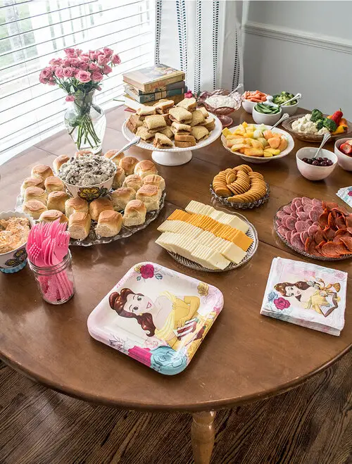 Beauty and the Beast Food Spread – Best Disney Themed Baby Shower Ideas - Baby Journey