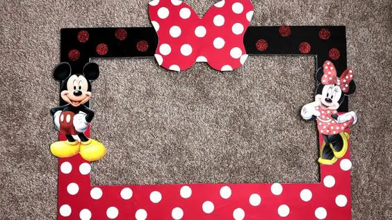Disney themed photobooth and props – Best Disney Themed Baby Shower Ideas - Baby Journey