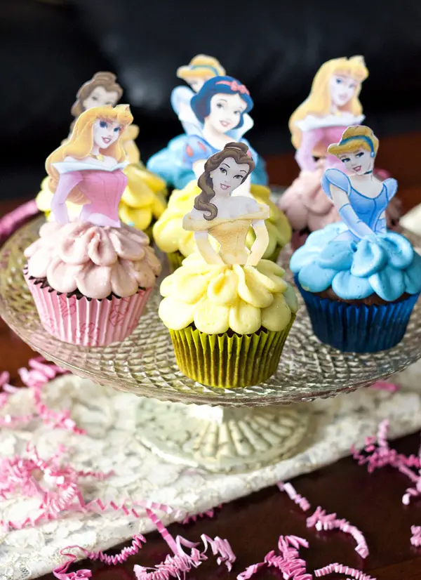 Disney Princess themed cupcakes – Best Disney Themed Baby Shower Ideas - Baby Journey