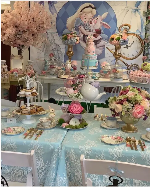 Alice in Wonderland Themed Dessert Table – Best Disney Themed Baby Shower Ideas - Baby Journey