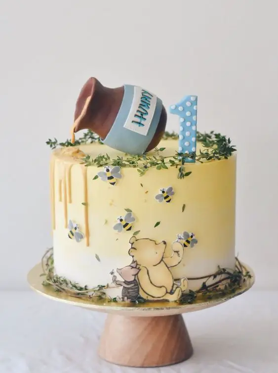 Winnie the Pooh cake – Best Disney Baby Shower Ideas - Baby Journey