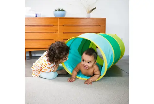Lovevery The Organic Cotton Play Tunnel | How to Teach Baby to Crawl | Baby Journey