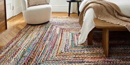 Area rug on wooden floor - Best Flooring For Kids - Baby Journey