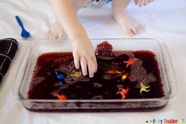 Jell-O Excavation | Sensory Activities for Infants | Baby Journey