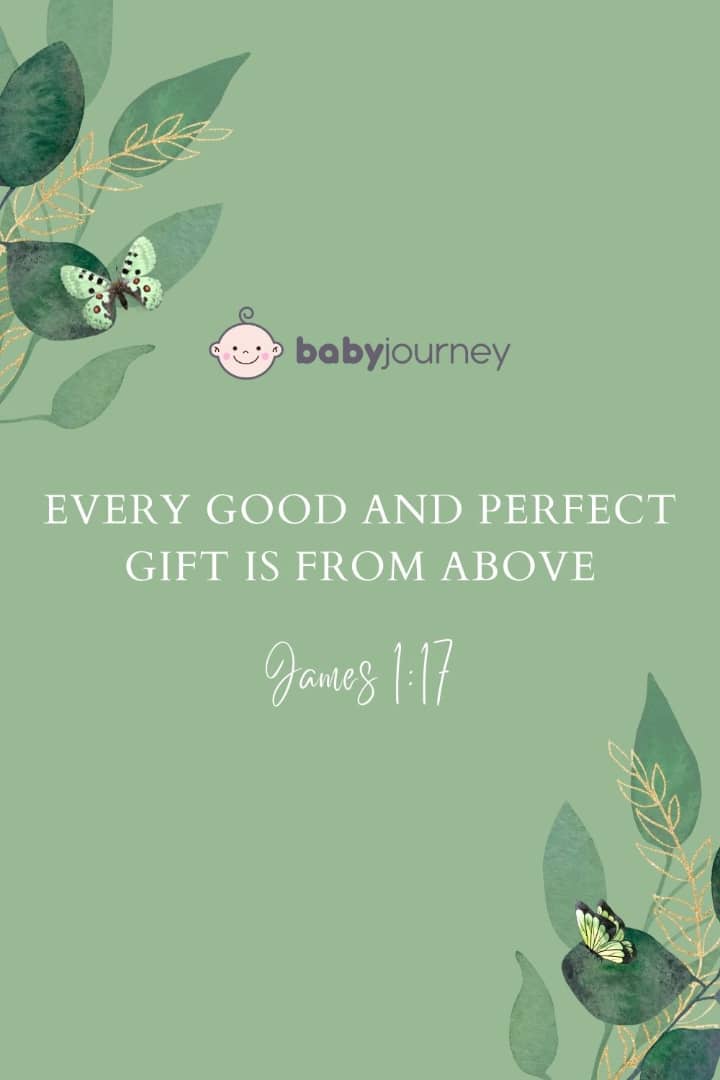 Every good and perfect gift is from above - James 1:17 - Baby baptism quotes - Baby Journey