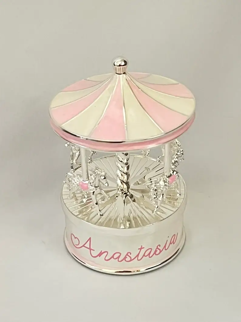 Personalized Musical Carousel with baby’s name - Gift ideas for baby girl baptism - Baby Journey
