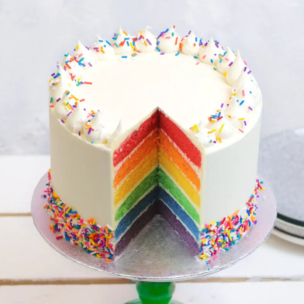 Rainbow-Themed Cake | Rainbow Baby Announcement | Baby Journey