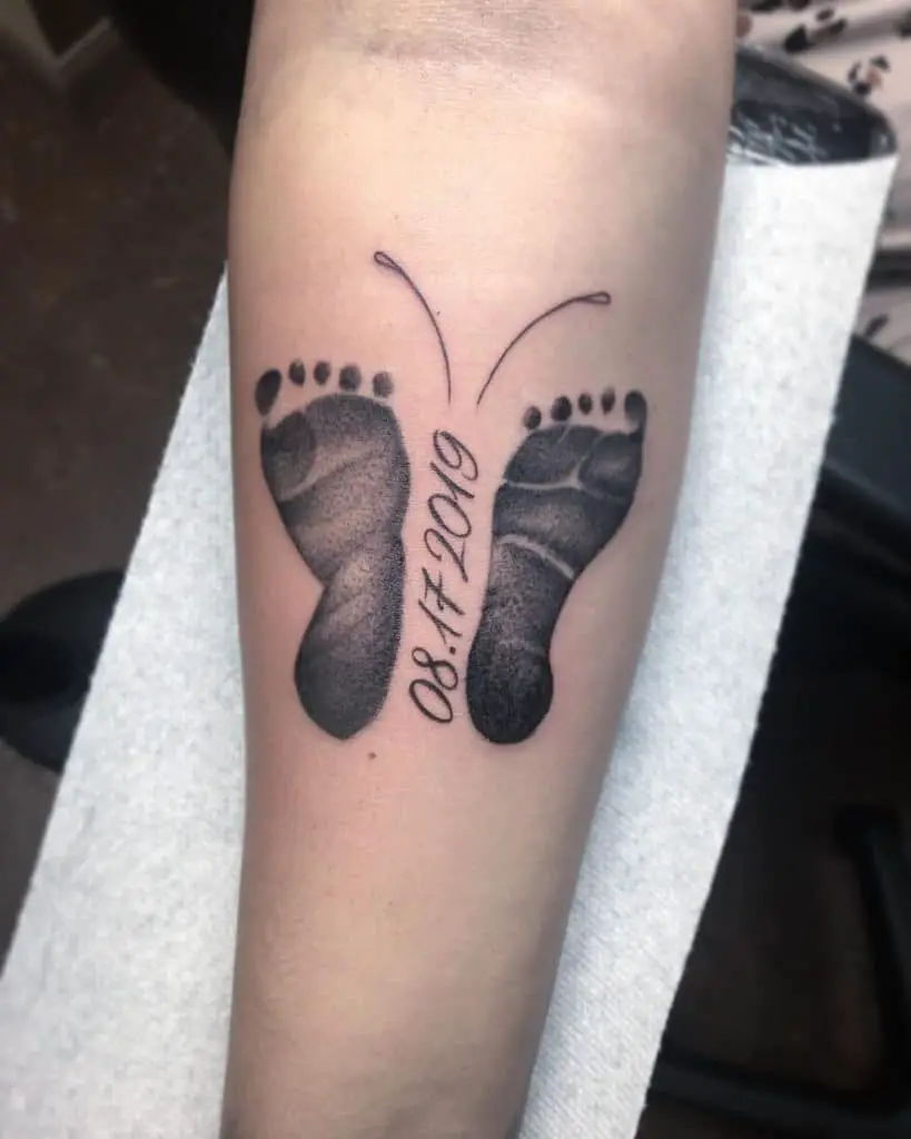 Butterfly tattoo - Baby Footprint Tattoo - Baby Journey