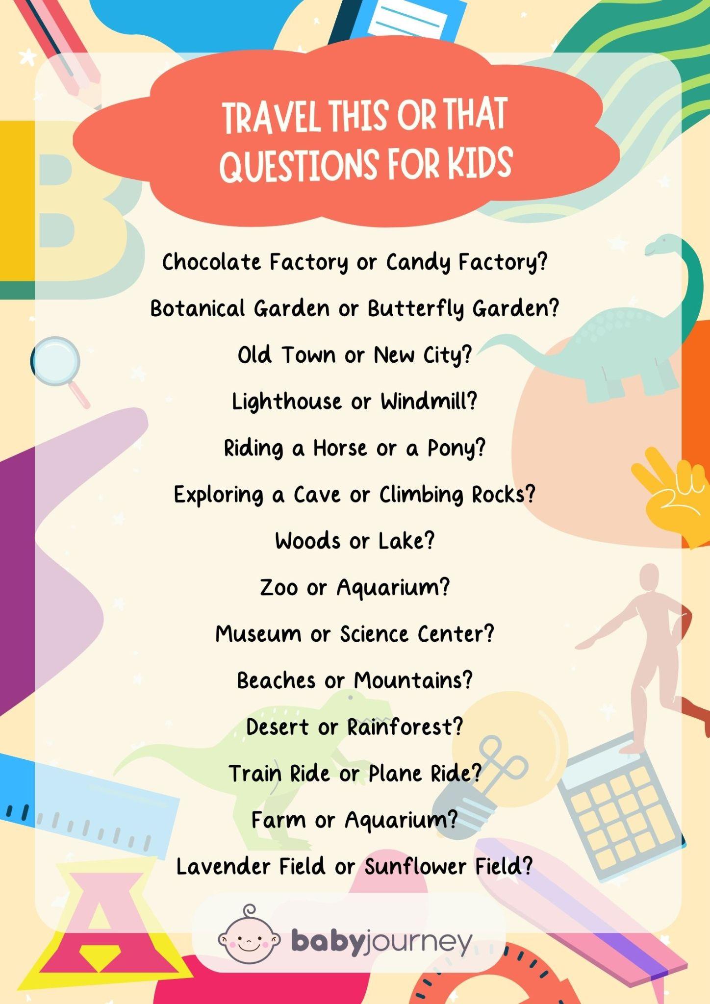 Travel This or That Topics - Fun This or That Questions for Kids Ideas - Baby Journey Best Parenting Blogs
