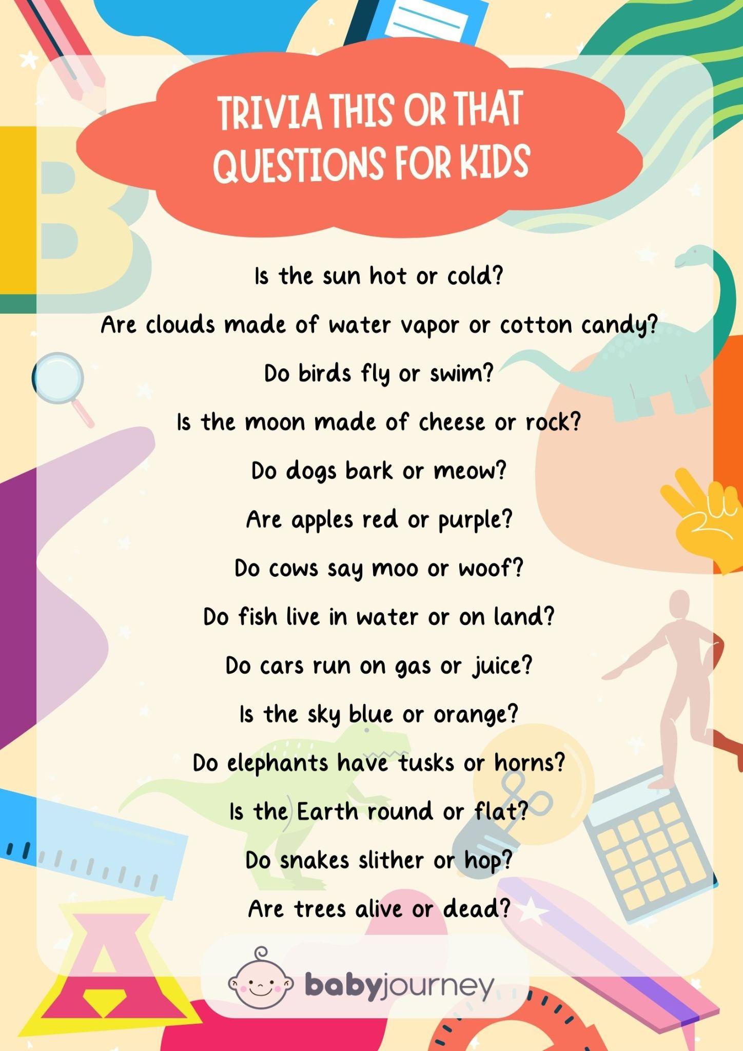 Trivia This or That Options - Fun This or That Questions for Kids Ideas - Baby Journey Best Parenting Blogs